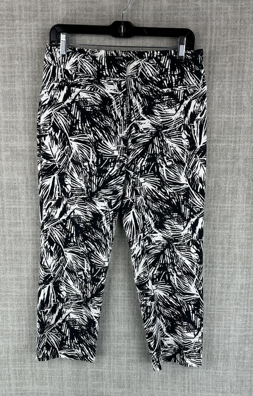 APT.9 Pants Womens 2 Black Ankle Jersey Stretch Geometric Slim